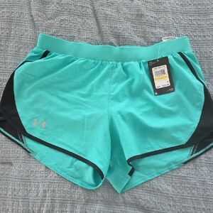 Under Armour Women's Aqua and Black Athletic Shorts